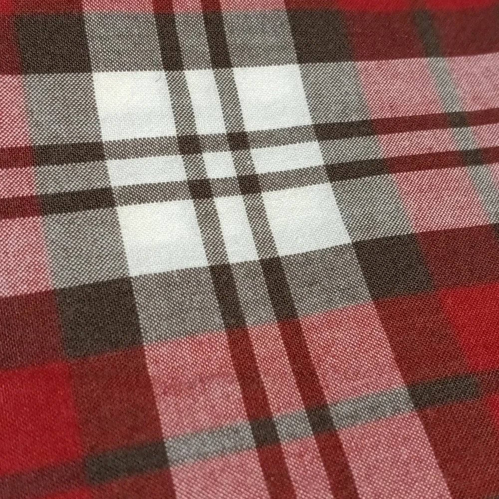 Pottery Barn Kids Red Plaid Cotton Percale Duvet Cover